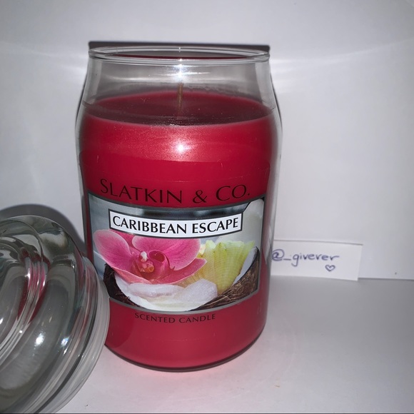 Caribbean Escape 🌸🌴 XL Jar Candle Slatkin BBW - Picture 3 of 11